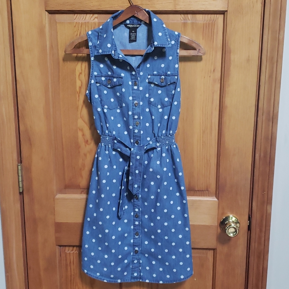 denim Polka Dot  dress,  S